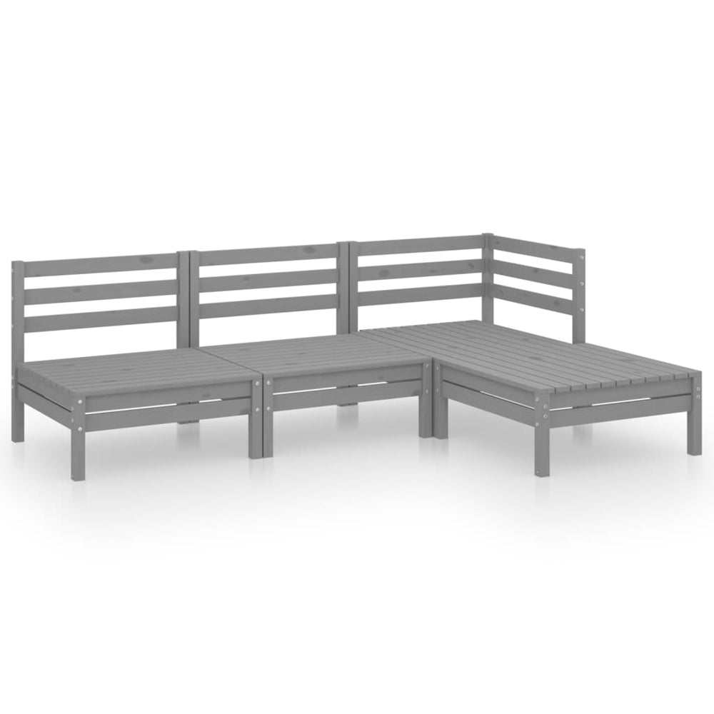 Set Mobilier De Grădină, 4 Piese, , Lemn Masiv De Pin