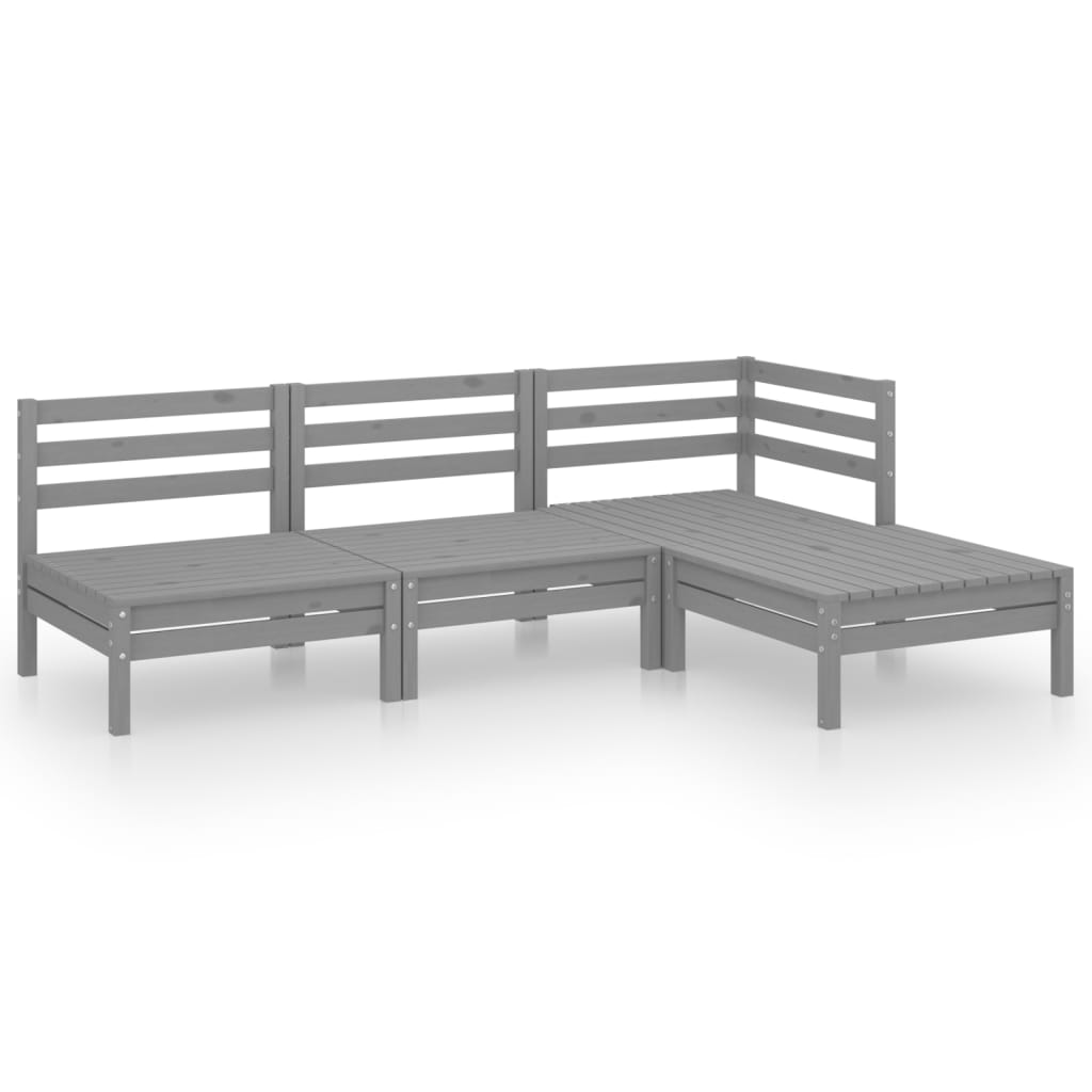 Set Mobilier De Grădină, 4 Piese, , Lemn Masiv De Pin