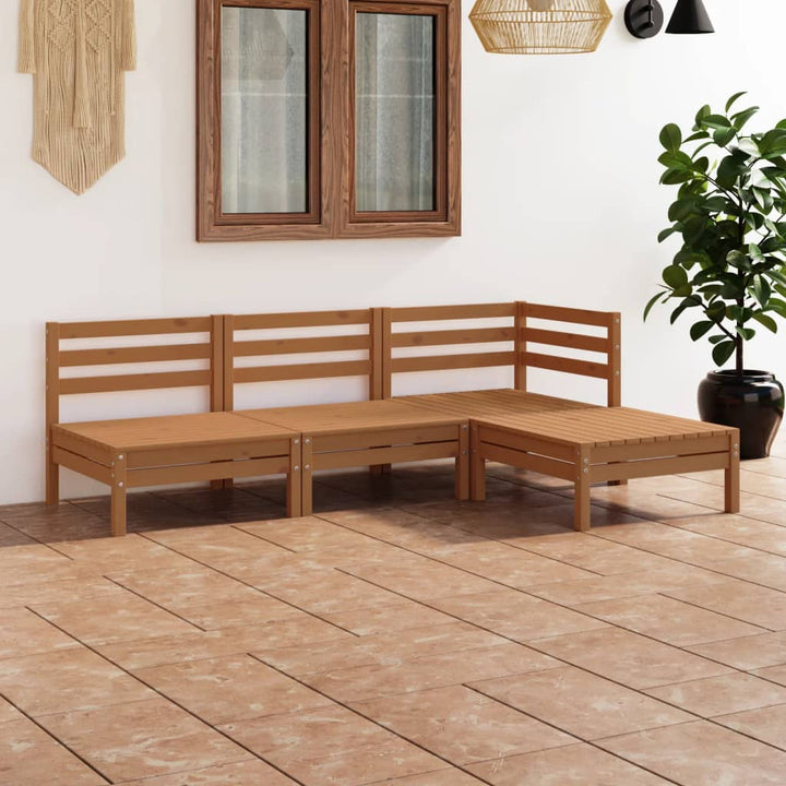 Set Mobilier De Grădină, 4 Piese, , Lemn Masiv De Pin
