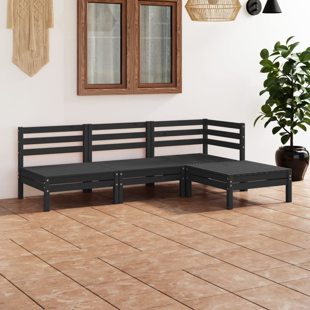 Set Mobilier De Grădină, 4 Piese, , Lemn Masiv De Pin