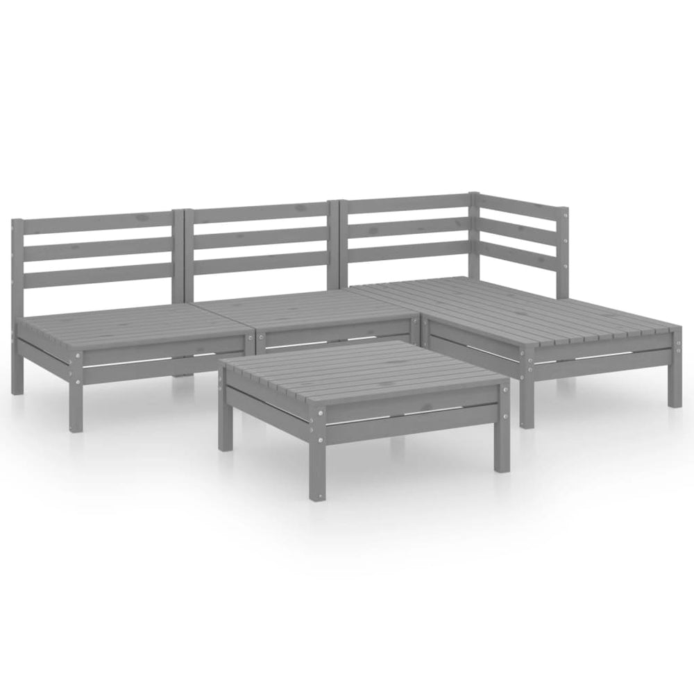 Set Mobilier De Grădină, 5 Piese, , Lemn Masiv De Pin
