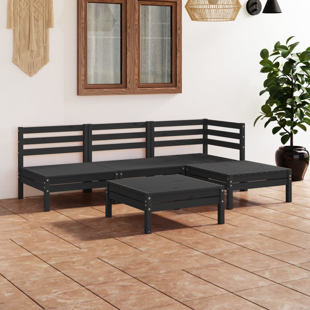 Set Mobilier De Grădină, 5 Piese, , Lemn Masiv De Pin