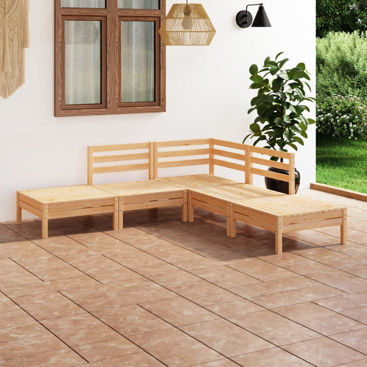 Set Mobilier De Grădină, 5 Piese, , Lemn Masiv De Pin