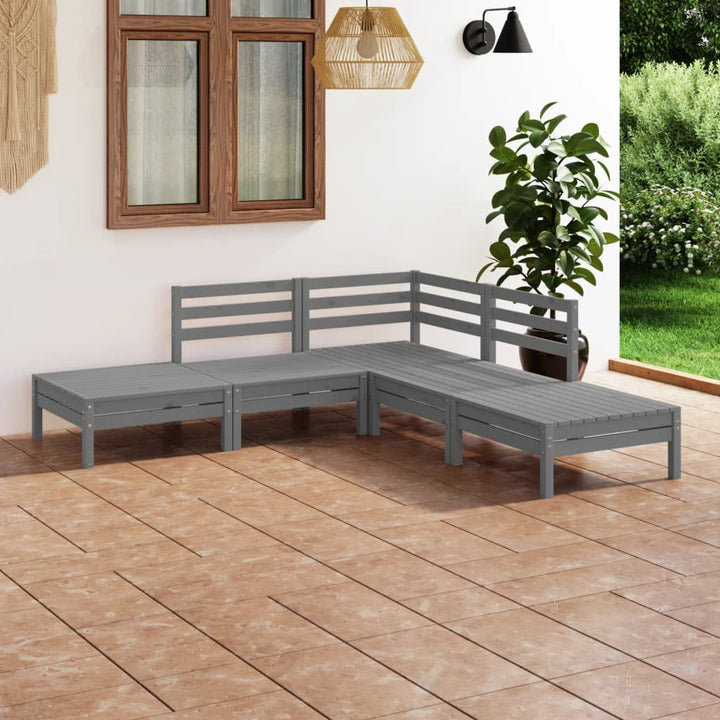 Set Mobilier De Grădină, 5 Piese, , Lemn Masiv De Pin