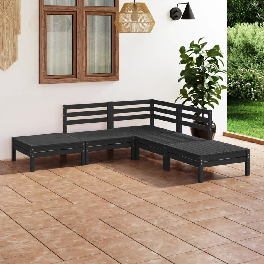Set Mobilier De Grădină, 5 Piese, , Lemn Masiv De Pin