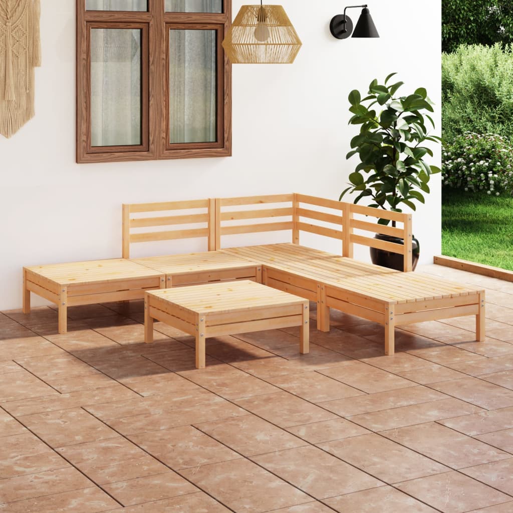 Set Mobilier De Grădină, 6 Piese, , Lemn Masiv De Pin