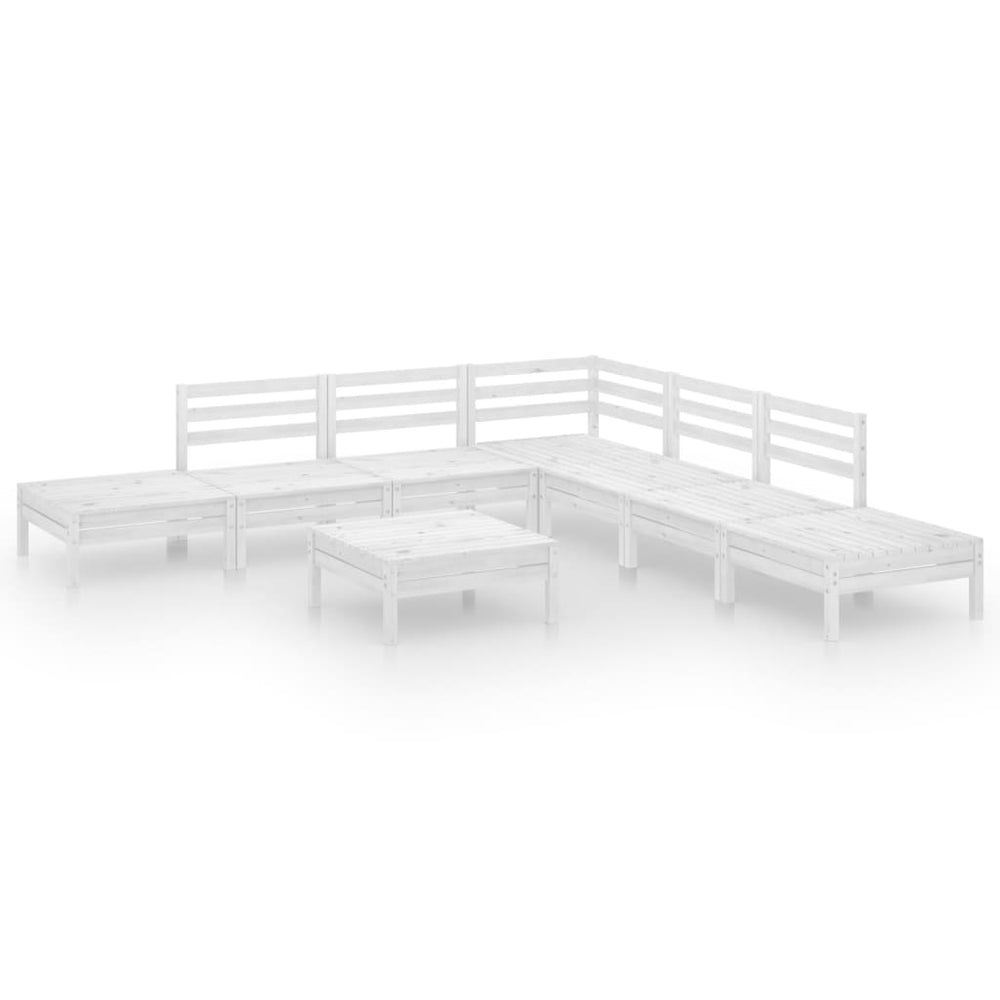 Set Mobilier De Grădină, 8 Piese, , Lemn Masiv De Pin