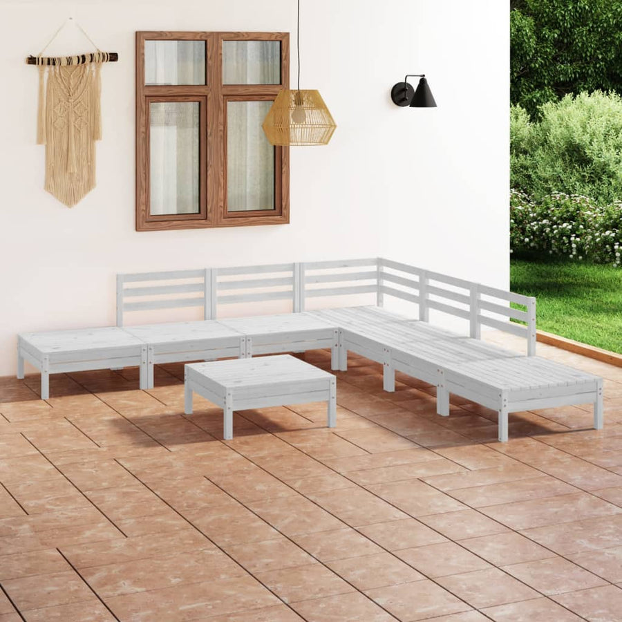 Set Mobilier De Grădină, 8 Piese, , Lemn Masiv De Pin