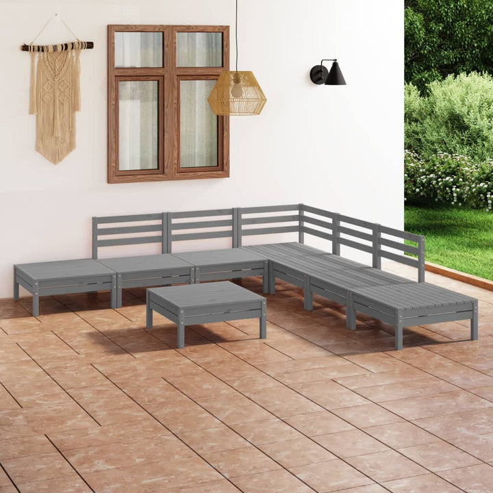 Set Mobilier De Grădină, 8 Piese, , Lemn Masiv De Pin