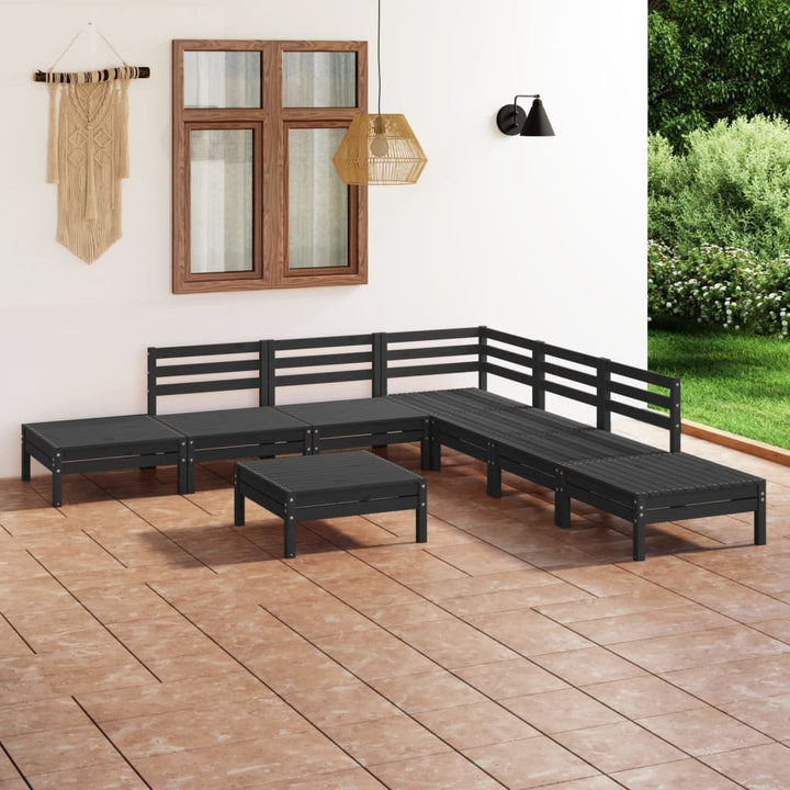 Set Mobilier De Grădină, 8 Piese, , Lemn Masiv De Pin