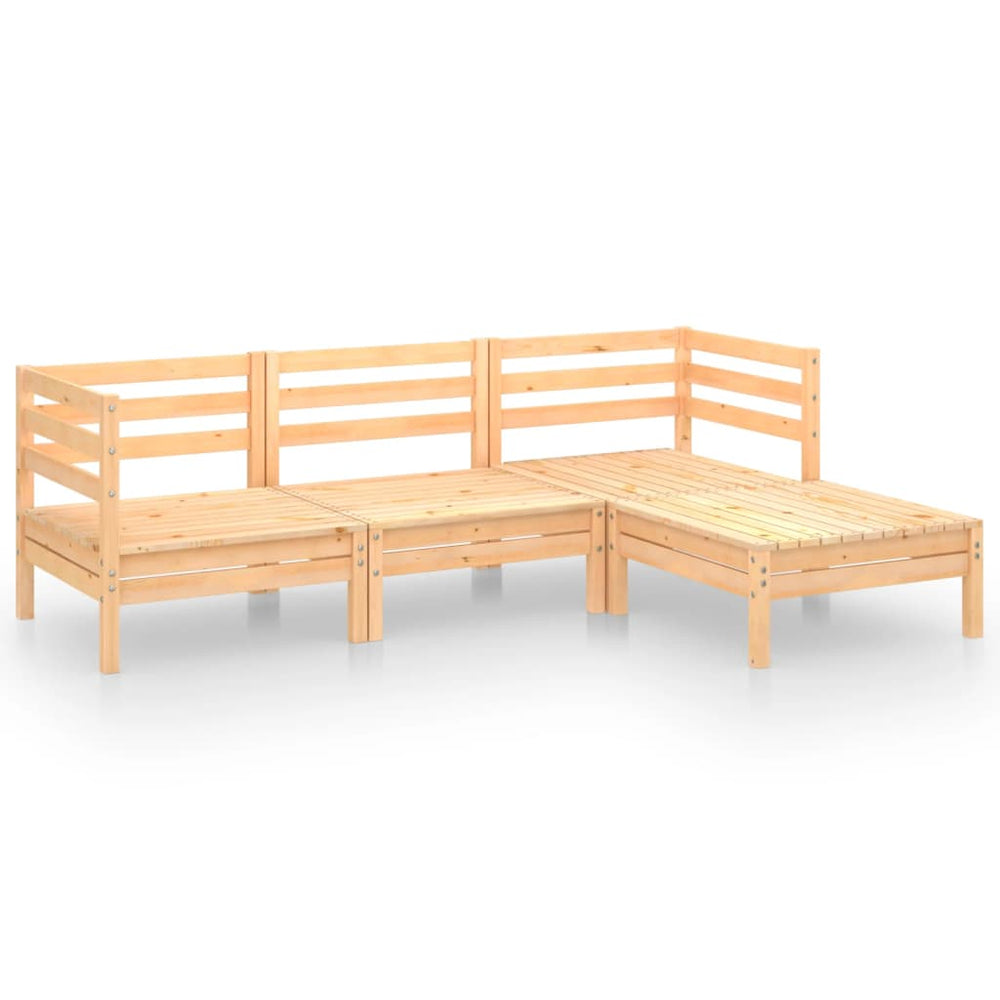 Set Mobilier De Grădină, 4 Piese, Lemn Masiv De Pin