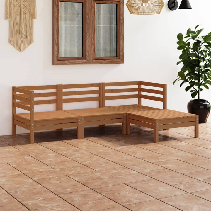 Set Mobilier De Grădină, 4 Piese, Lemn Masiv De Pin
