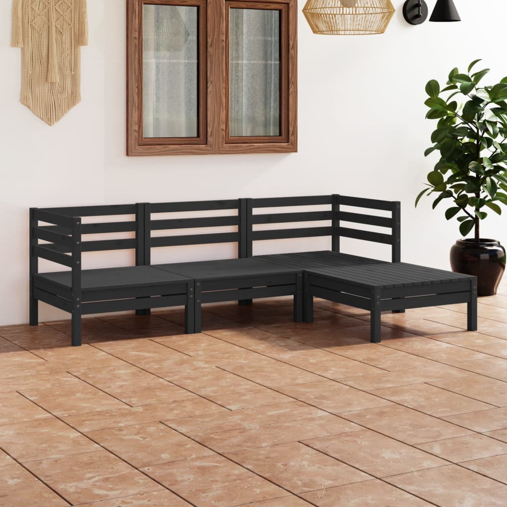 Set Mobilier De Grădină, 4 Piese, Lemn Masiv De Pin