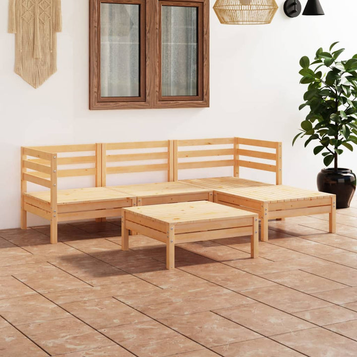 Set Mobilier De Grădină, 5 Piese, , Lemn Masiv De Pin