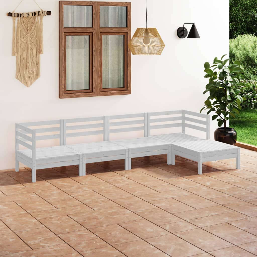Set Mobilier De Grădină, 5 Piese, , Lemn Masiv De Pin