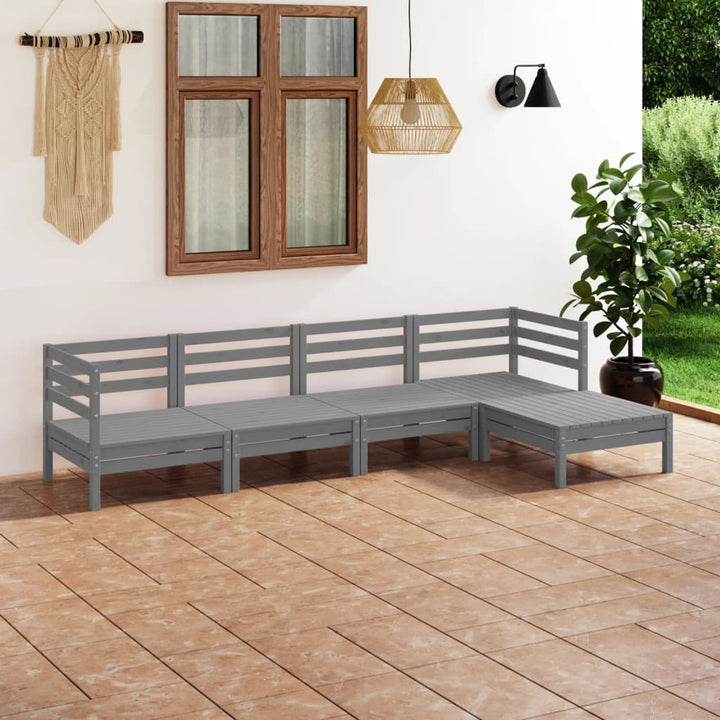 Set Mobilier De Grădină, 5 Piese, , Lemn Masiv De Pin