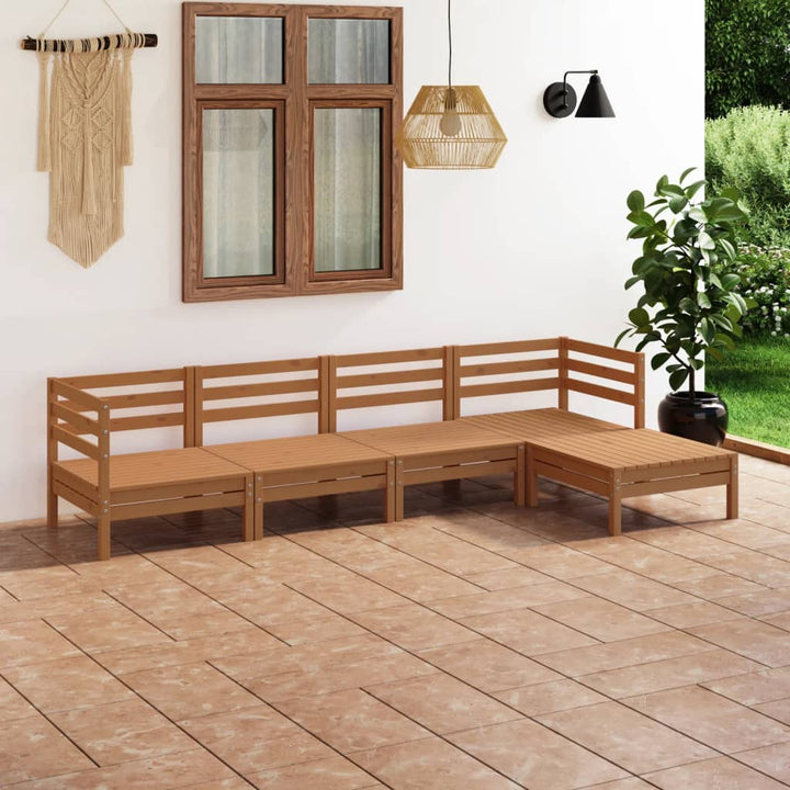 Set Mobilier De Grădină, 5 Piese, , Lemn Masiv De Pin