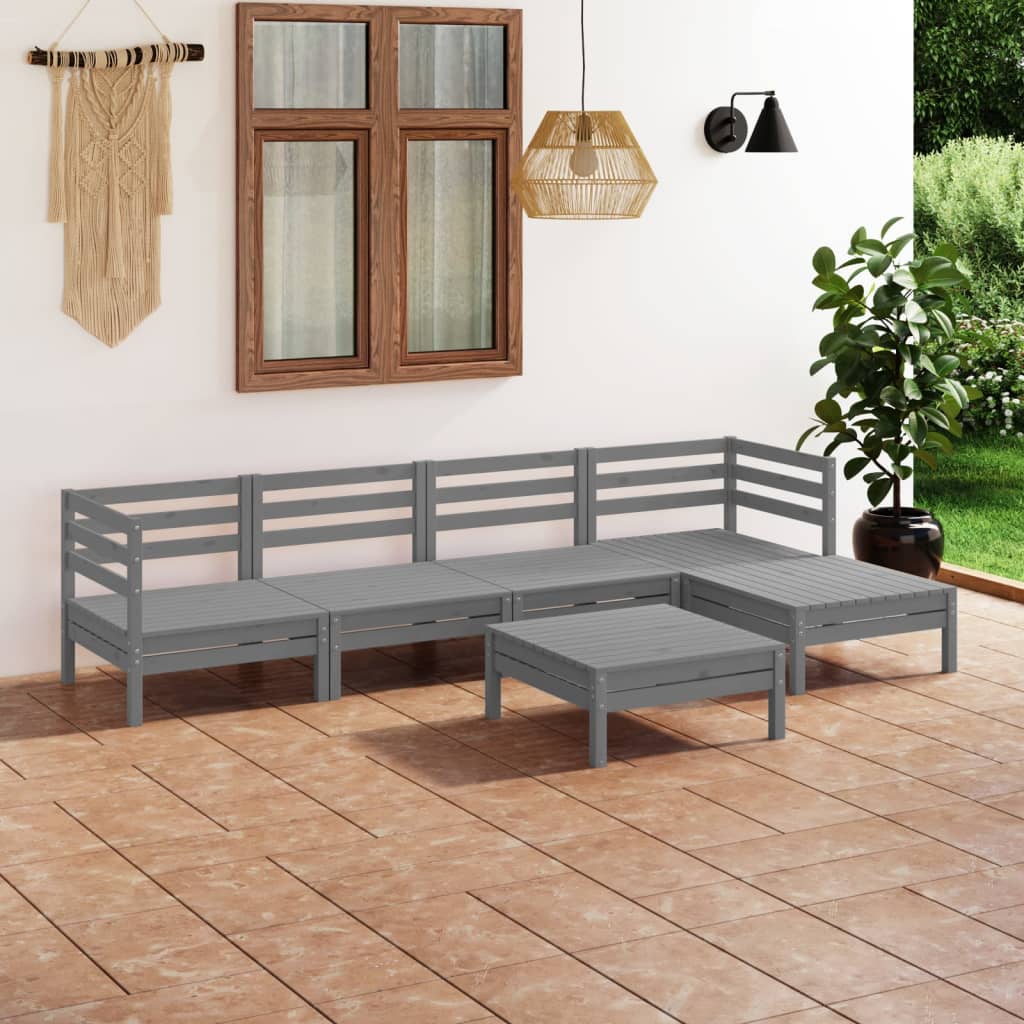 Set Mobilier De Grădină, 6 Piese, , Lemn Masiv De Pin