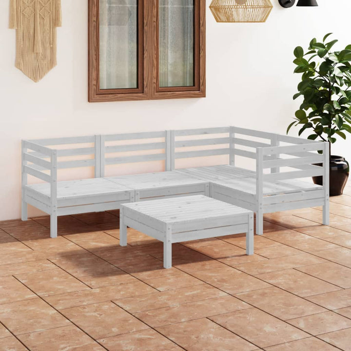 Set Mobilier De Grădină, 5 Piese, Lemn Masiv De Pin