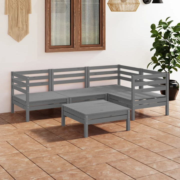 Set Mobilier De Grădină, 5 Piese, Lemn Masiv De Pin