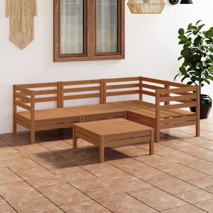 Set Mobilier De Grădină, 5 Piese, Lemn Masiv De Pin