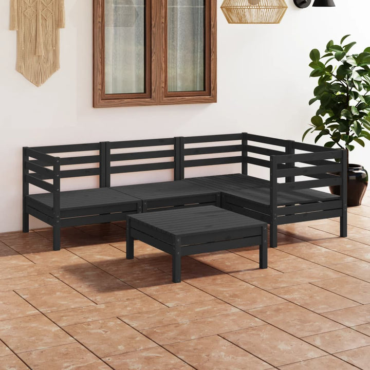 Set Mobilier De Grădină, 5 Piese, Lemn Masiv De Pin