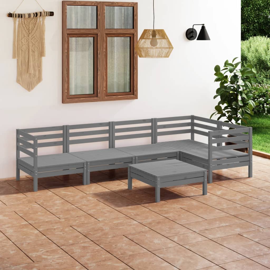 Set Mobilier De Grădină, 6 Piese, , Lemn Masiv De Pin