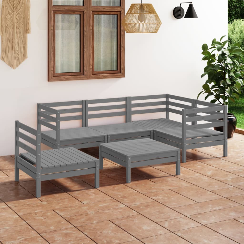 Set Mobilier De Grădină, 6 Piese, , Lemn Masiv De Pin