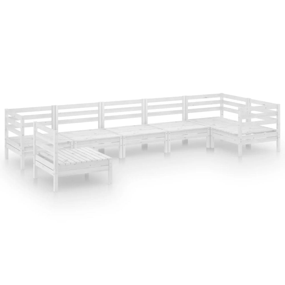 Set Mobilier De Grădină, 7 Piese, , Lemn Masiv De Pin