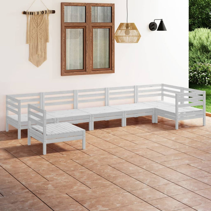 Set Mobilier De Grădină, 7 Piese, , Lemn Masiv De Pin