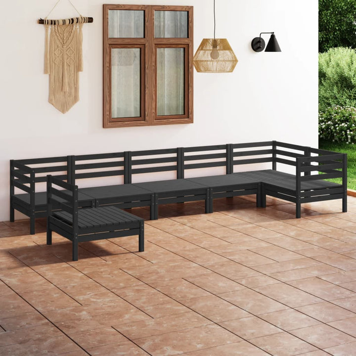Set Mobilier De Grădină, 7 Piese, , Lemn Masiv De Pin