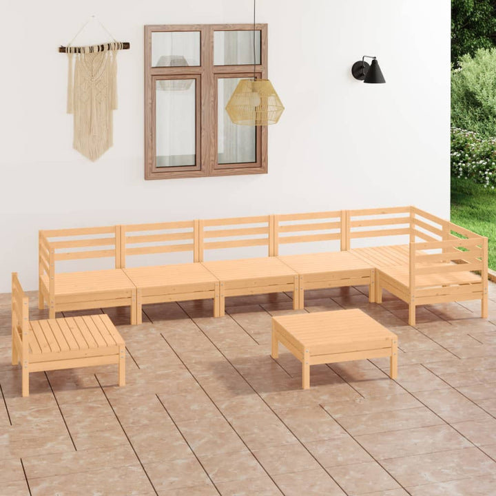 Set Mobilier De Grădină, 8 Piese, , Lemn Masiv De Pin