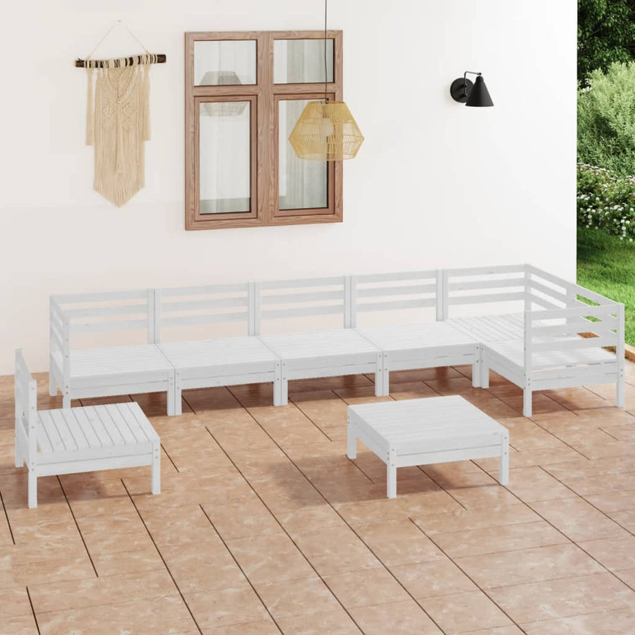 Set Mobilier De Grădină, 8 Piese, , Lemn Masiv De Pin