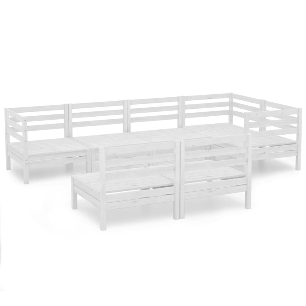 Set Mobilier De Grădină, 7 Piese, , Lemn Masiv De Pin