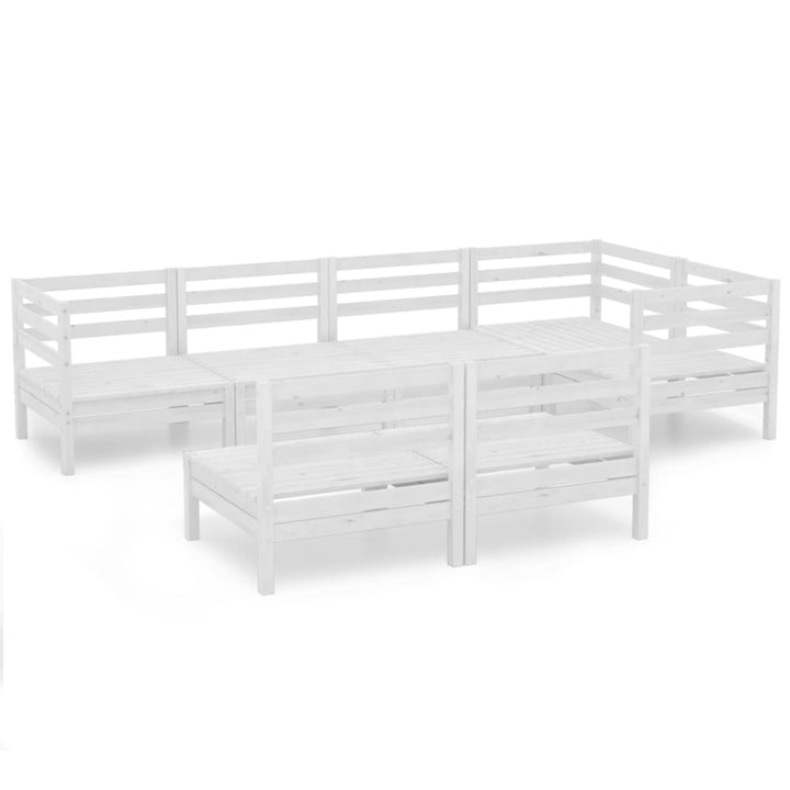 Set Mobilier De Grădină, 7 Piese, , Lemn Masiv De Pin