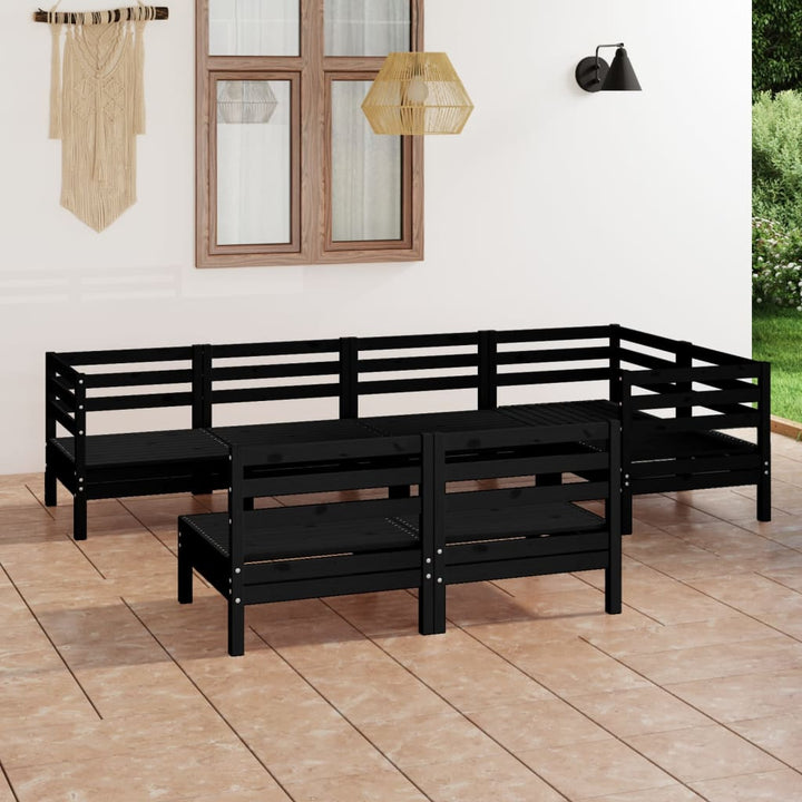 Set Mobilier De Grădină, 7 Piese, , Lemn Masiv De Pin