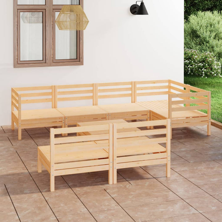 Set Mobilier De Grădină, 8 Piese, , Lemn Masiv De Pin