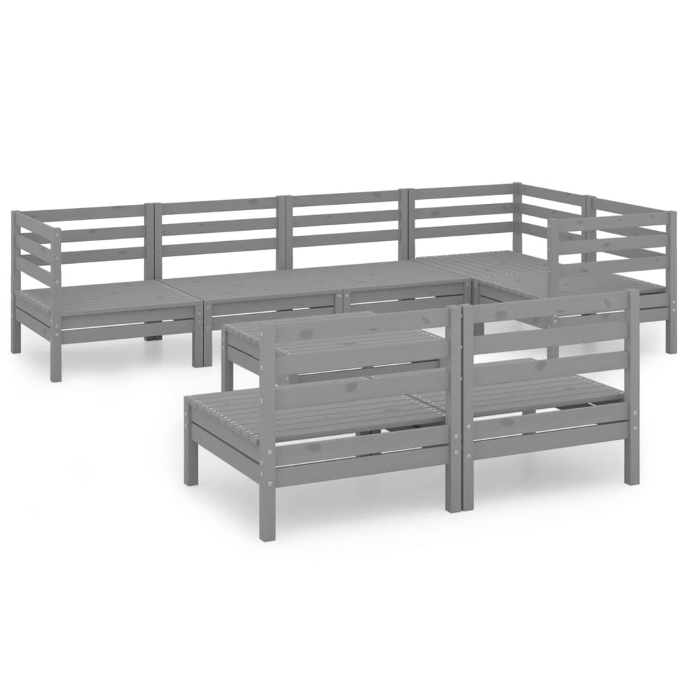Set Mobilier De Grădină, 8 Piese, , Lemn Masiv De Pin
