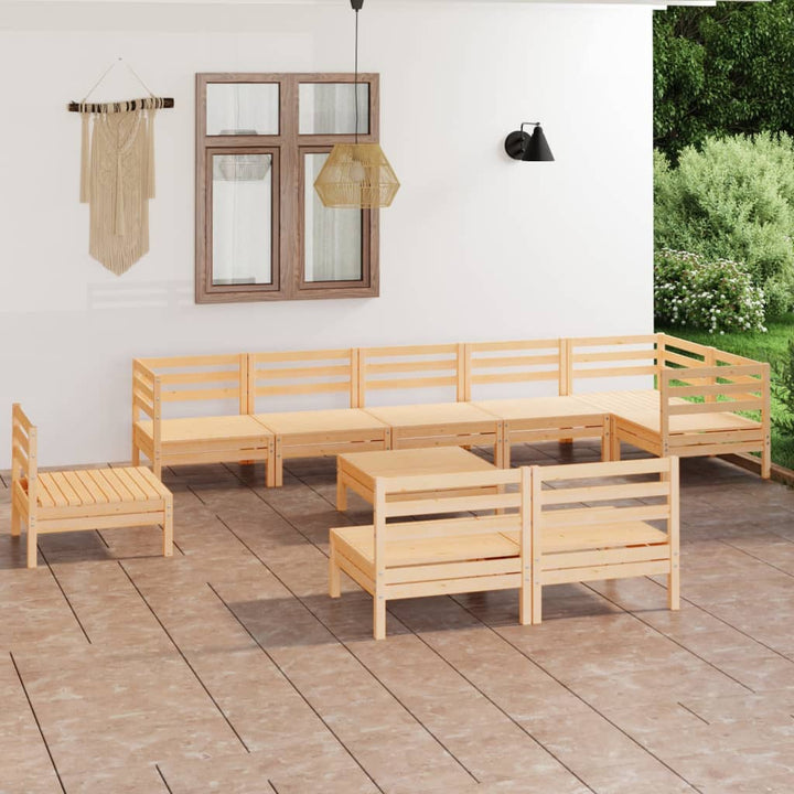 Set Mobilier De Grădină, 10 Piese, , Lemn Masiv De Pin