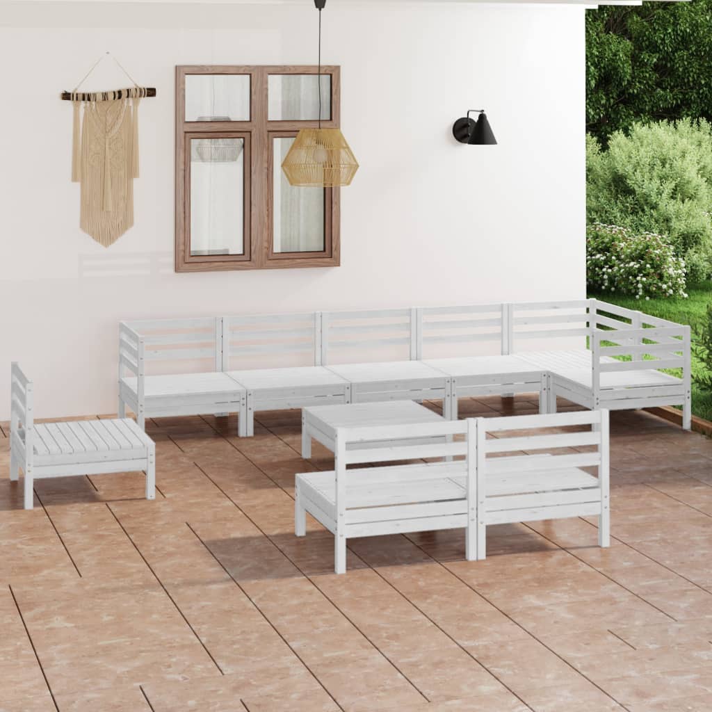Set Mobilier De Grădină, 10 Piese, , Lemn Masiv De Pin