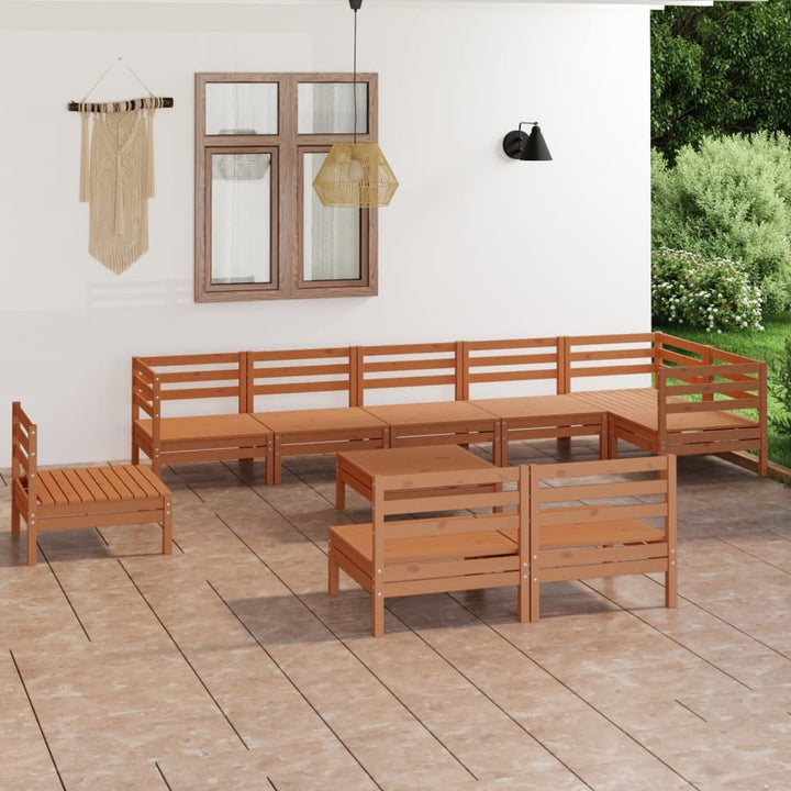 Set Mobilier De Grădină, 10 Piese, , Lemn Masiv De Pin