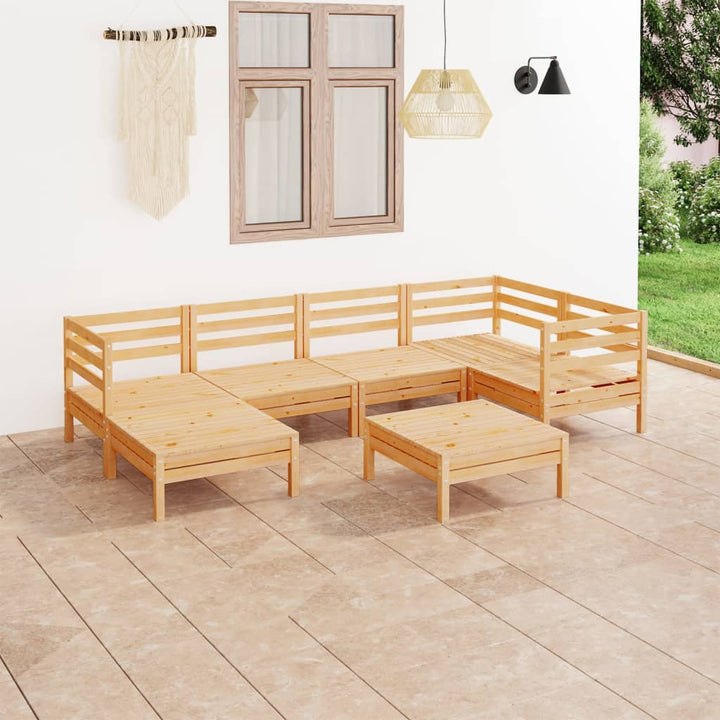 Set Mobilier De Grădină, 7 Piese, , Lemn Masiv De Pin