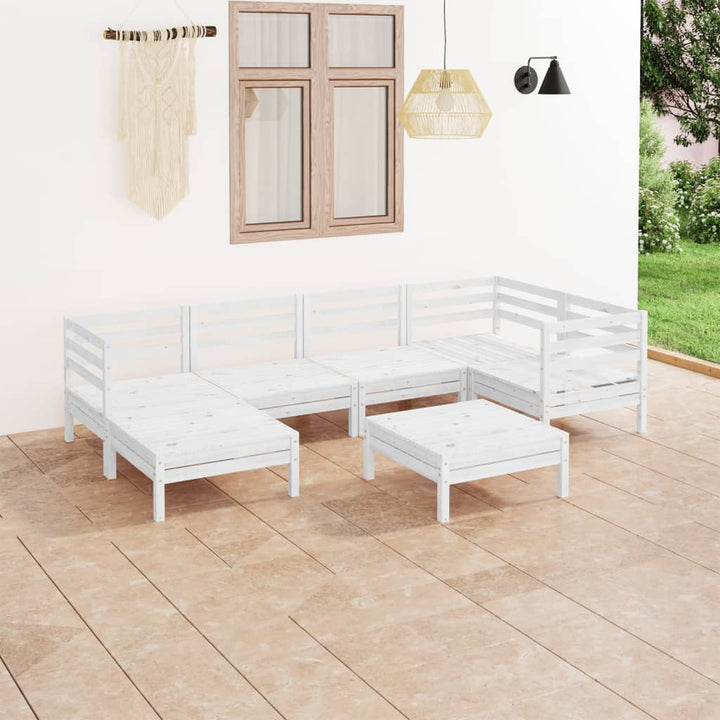 Set Mobilier De Grădină, 7 Piese, , Lemn Masiv De Pin