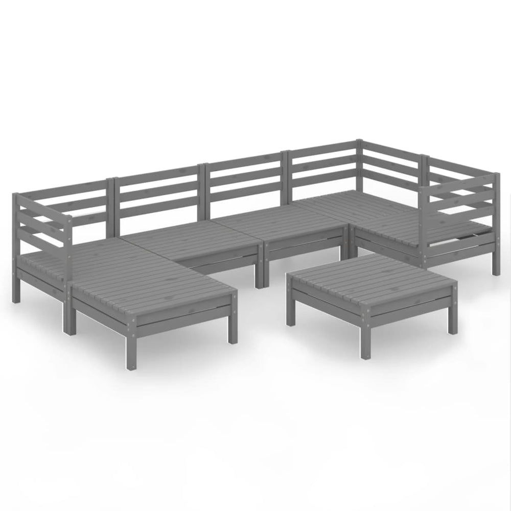 Set Mobilier De Grădină, 7 Piese, , Lemn Masiv De Pin
