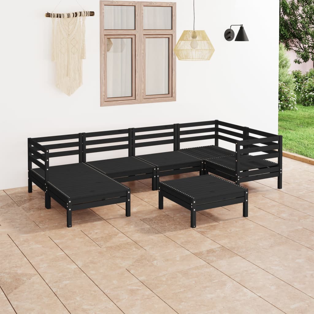 Set Mobilier De Grădină, 7 Piese, , Lemn Masiv De Pin