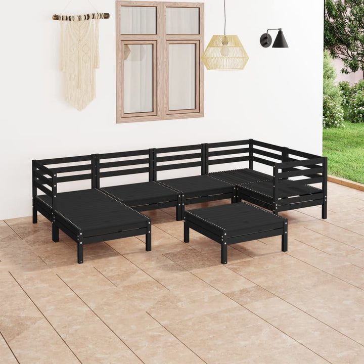 Set Mobilier De Grădină, 7 Piese, , Lemn Masiv De Pin