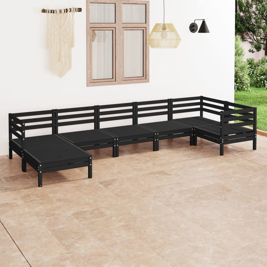 Set Mobilier De Grădină, 7 Piese, , Lemn Masiv De Pin