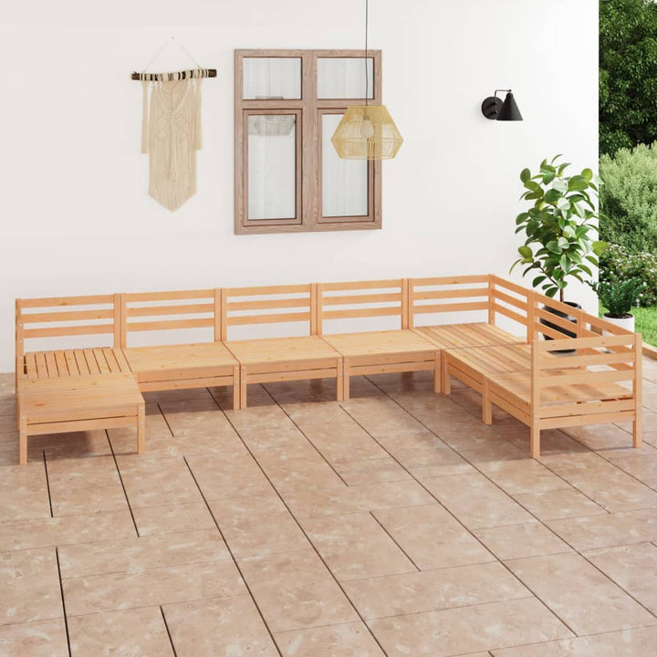 Set Mobilier De Grădină, 8 Piese, , Lemn Masiv De Pin