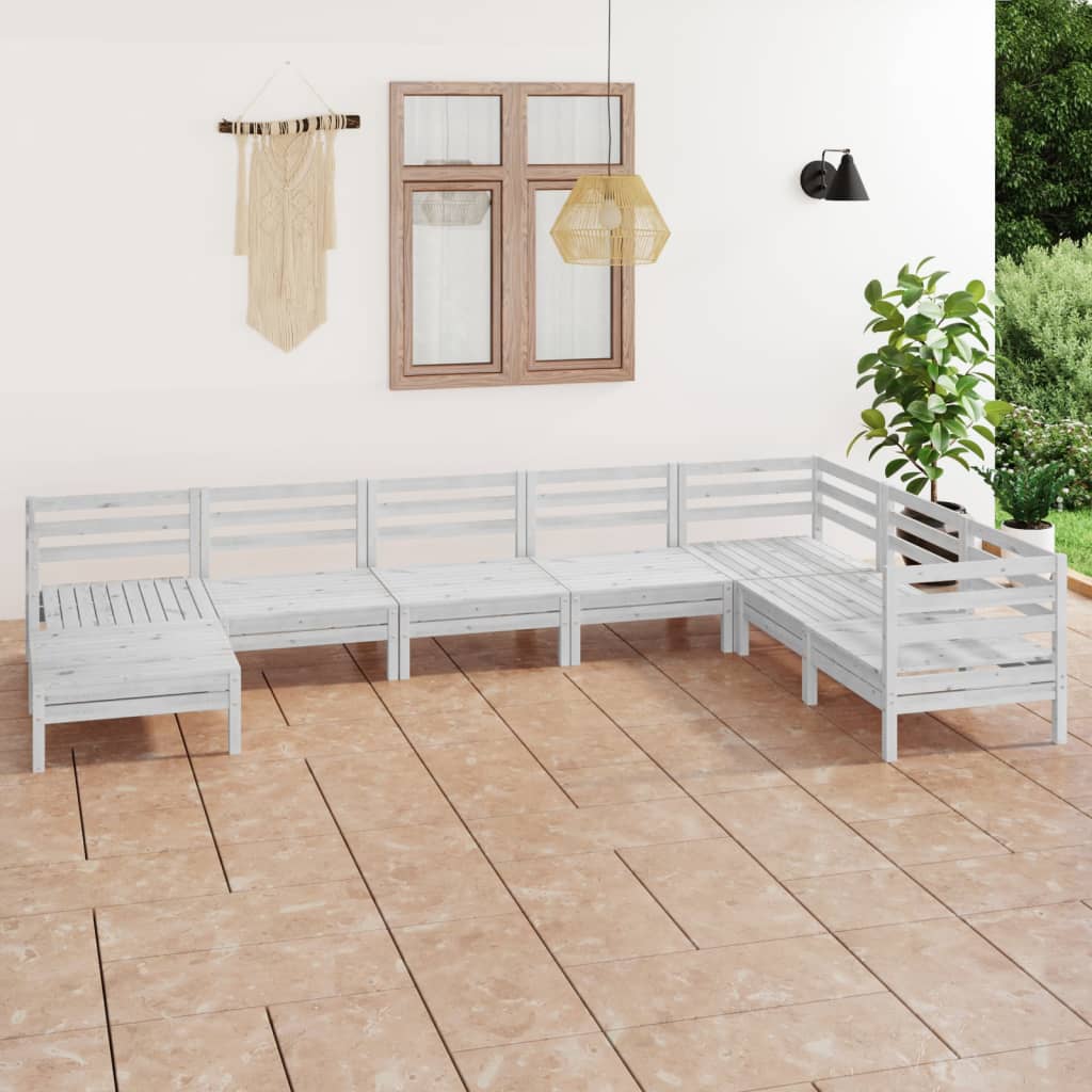 Set Mobilier De Grădină, 8 Piese, , Lemn Masiv De Pin