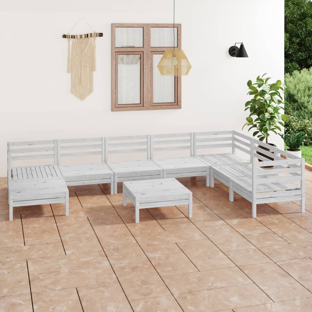 Set Mobilier De Grădină, 9 Piese, , Lemn Masiv De Pin